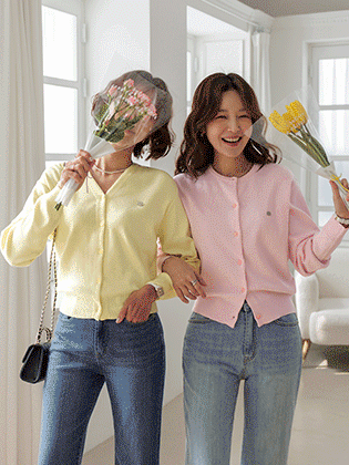 All Day Italian Cotton Knit Cardigan (2 Types: Round Neck / V-Neck)