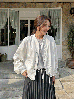 Mono sleeve shirring blouson jumper