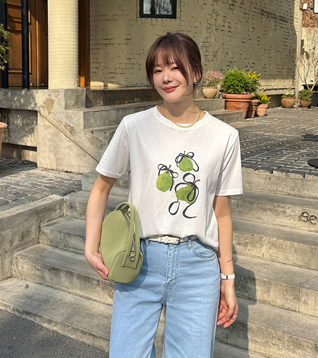 Fruit Print Short Sleeve T-shirt (2 types) 