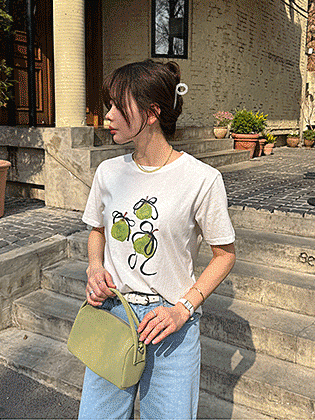 Fruit Print Short Sleeve T-shirt (2 types) 