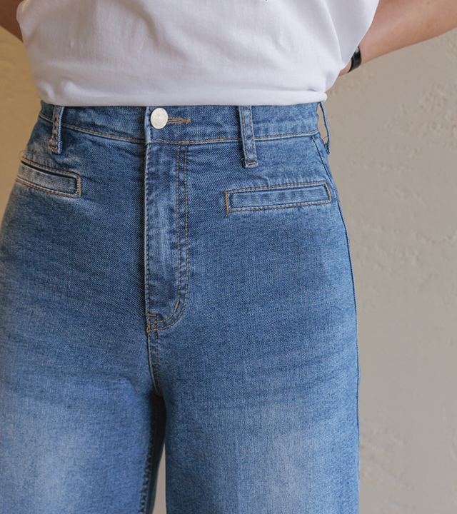 Comfort straight wide denim pants