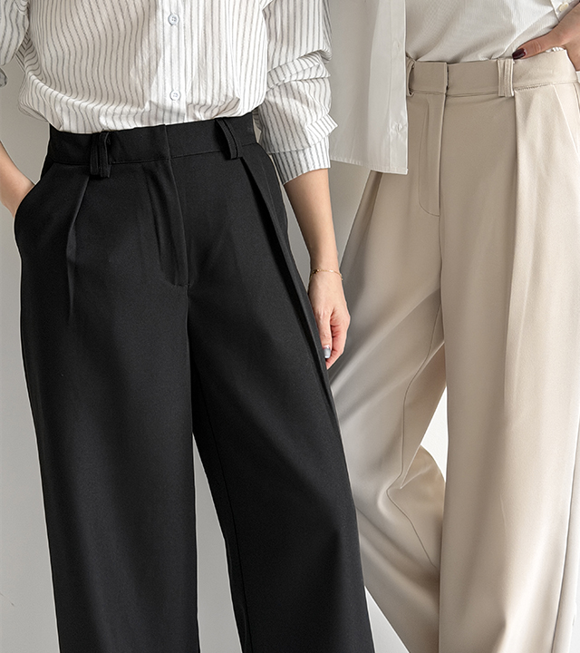 Mood Pintuck Wide Slacks