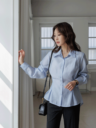 Seed cord pintuck shirt