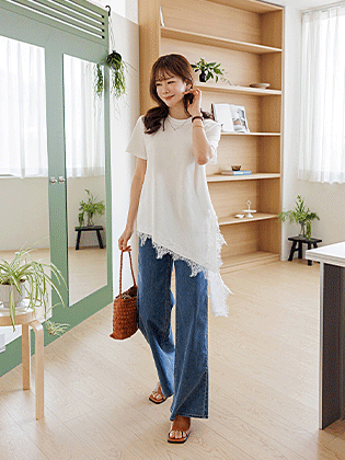 Sophie Diagonal Lace Short Sleeve T-shirt