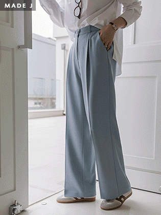 [MADE] Nonno Pintuck Wide Slacks