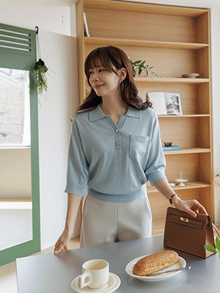 Glow Pearl Collar Wool Knit