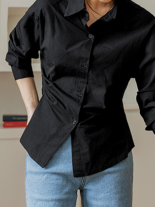 cinched waist pintuck shirt