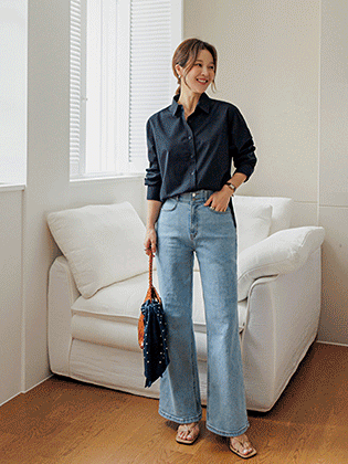 NARS Two-Button Wide Denim Pants