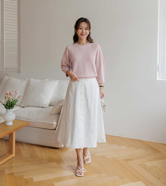 Lua Button Flare Skirt