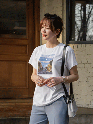 Town print short-sleeve tee