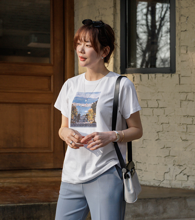 Town print short-sleeve tee