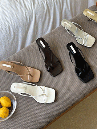 Lea strap slipper heels