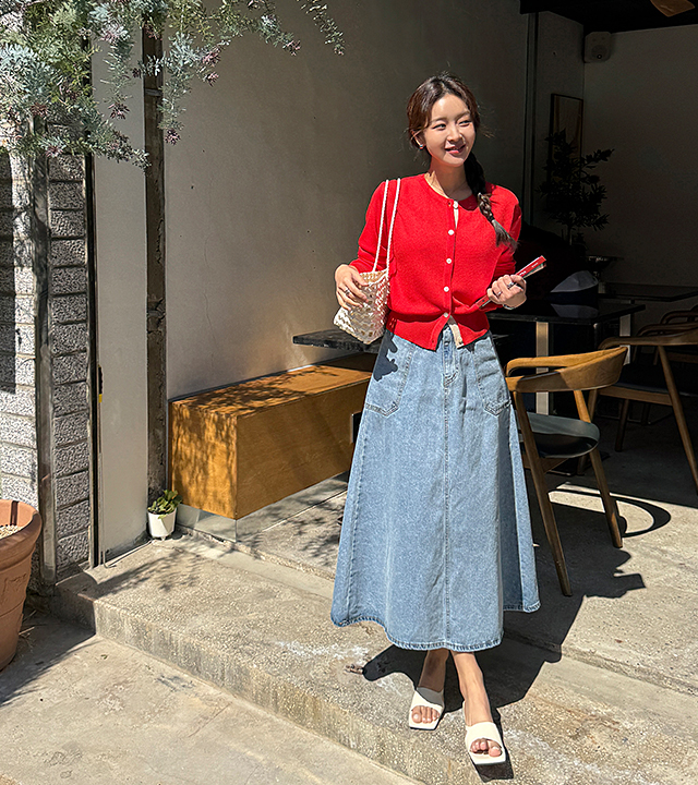 Seine Out-Pocket Denim Skirt