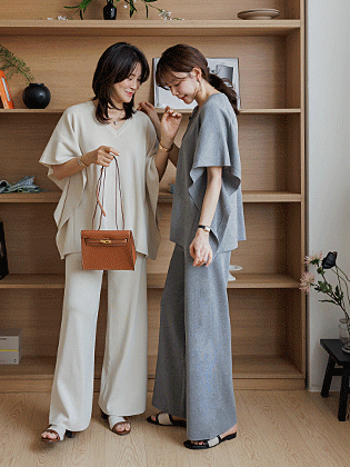 Bogum Poncho Knit Set