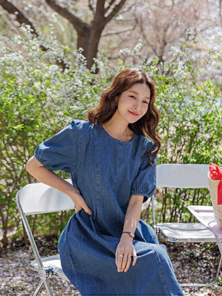 Jamie Puff Denim Dress