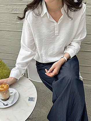 Roel Crinkle Half-Open Shirt