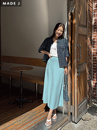 [MADE] Cheese Semi A-line Long Skirt