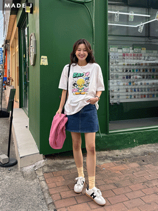 [MADE] Urban Denim Skirt Pants