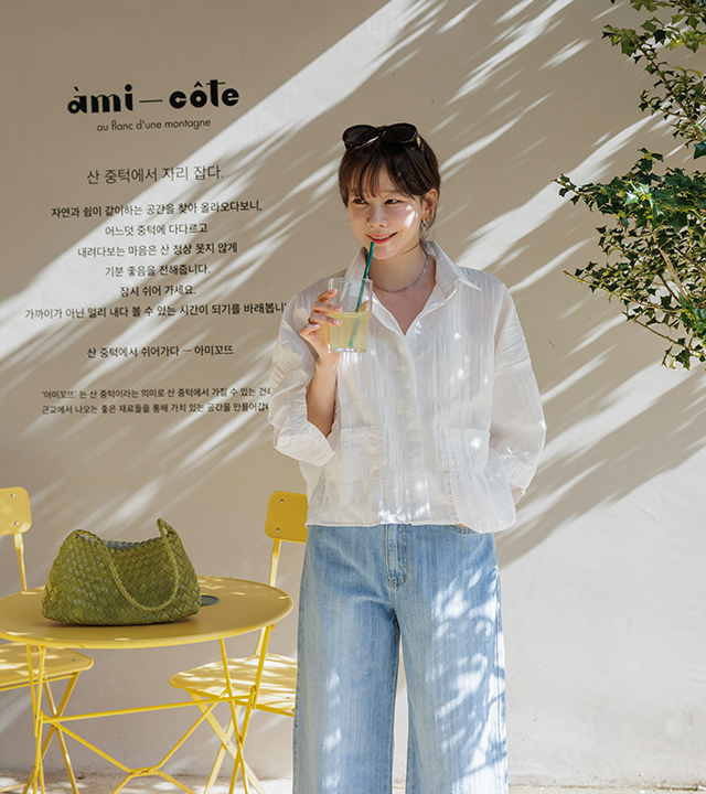 Roselle Wrinkle Jacket Blouse