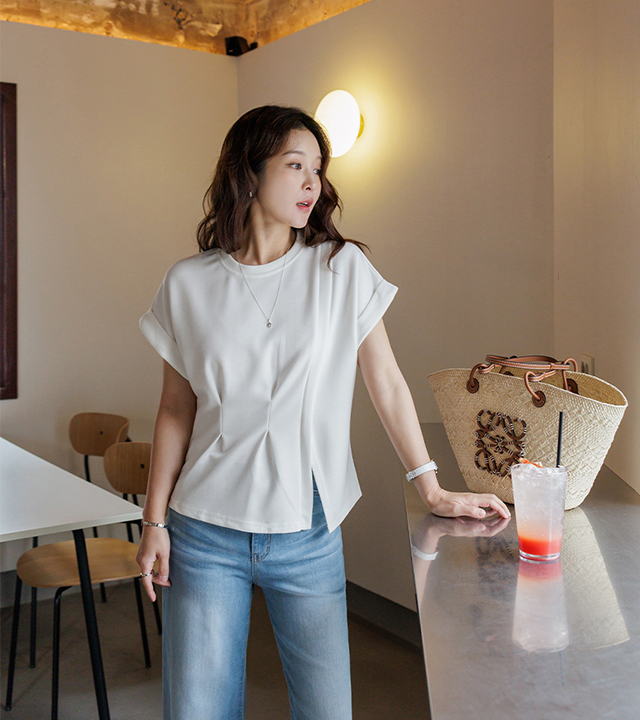 Diagonal Waist Cincher Top