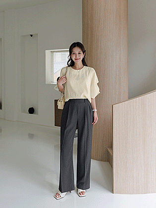 Feather Cool Flowy Pintuck Slacks