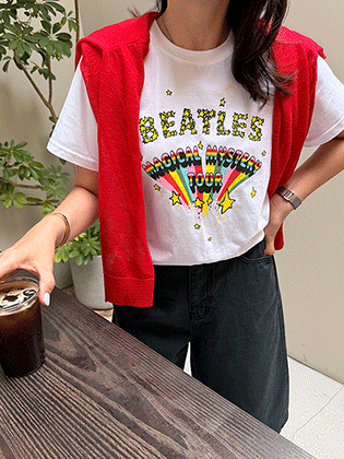 Beatles printed short-sleeve T-shirt