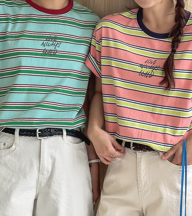 Lovin' Multi-Stripe Short Sleeve Tee