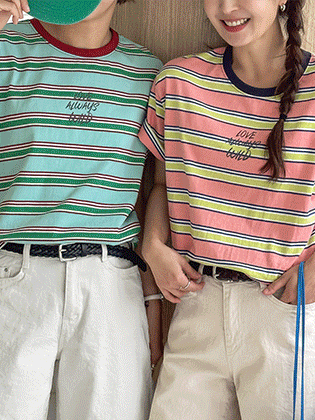 Lovin' Multi-Stripe Short Sleeve Tee