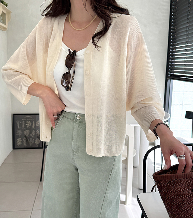 Serre viscose linen cardigan 