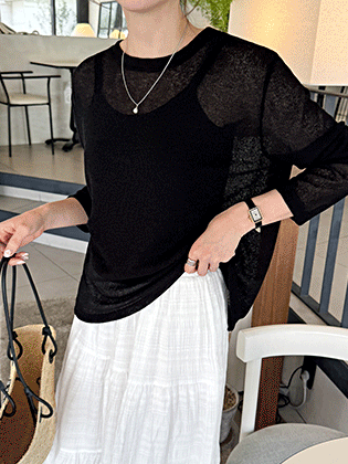 Ray Backslit Linen Knit Tee