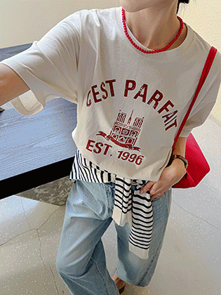 Chest print short-sleeve tee