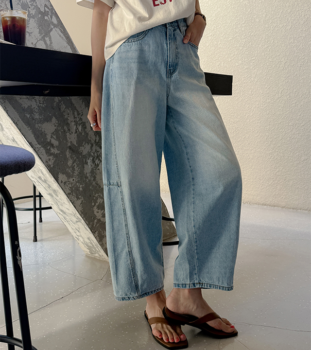Pollen Curve Cut Baggy Fit Denim