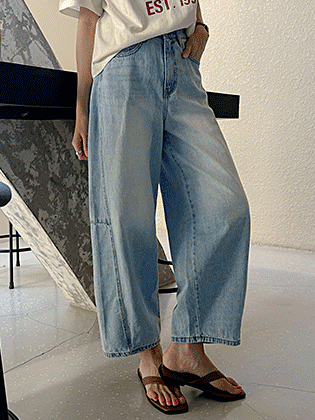 Pollen Curve Cut Baggy Fit Denim