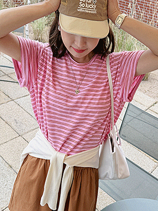 Pin Slub Stripe Short Sleeve Tee