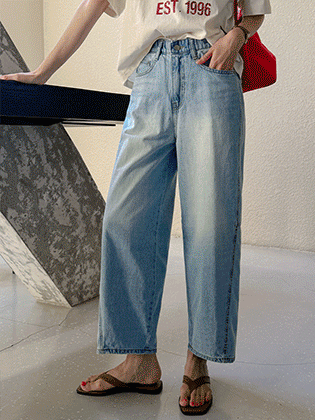 Pollen Curve Cut Baggy Fit Denim