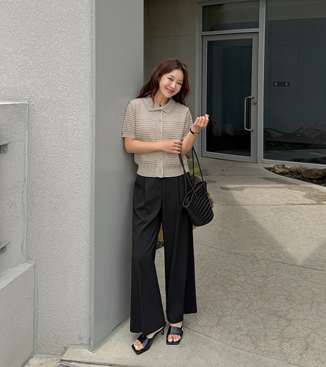 Sand Drape Pintuck Slacks