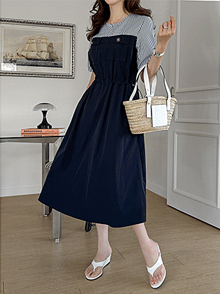 Monet color-block dress