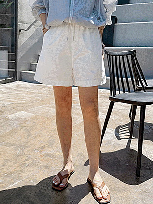 Nature Cotton Elastic Waist Shorts