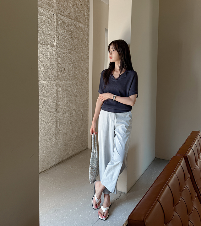 Cent Open Collar Knit