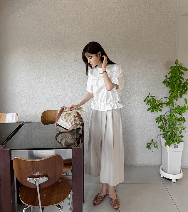 Blanc Loose Fit String Tee