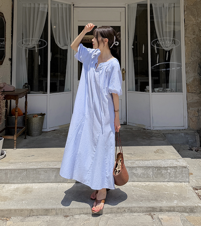 CL puff striped dress