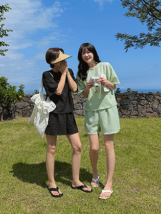 Melona Wrinkle Pants Set