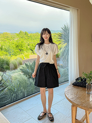 Some Ribbon Culotte Elastic Shorts