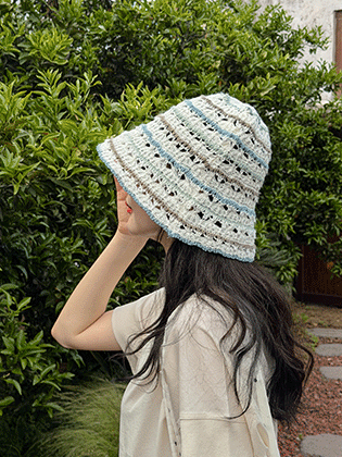 Neutral Punched Branch Bucket Hat