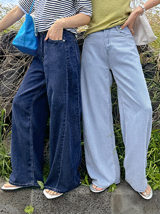 Cool Tencel Diagonal Cut Denim Pants