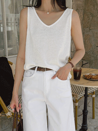 Nut Linen-like Sleeveless (2 Types)