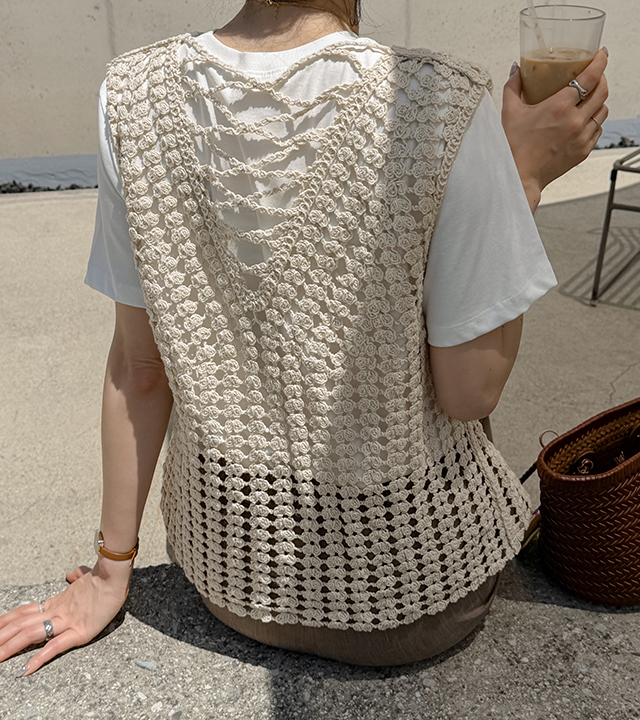 knitting crochet layered vest