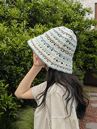 Neutral Punched Branch Bucket Hat
