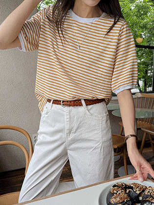 Ann Slav Striped Short Sleeve Tee