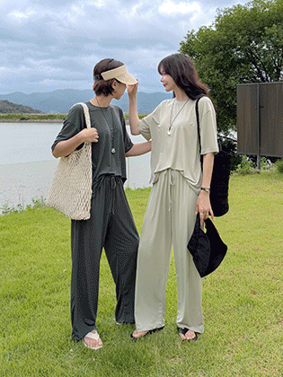 Misty Cool Flowy Pants Set